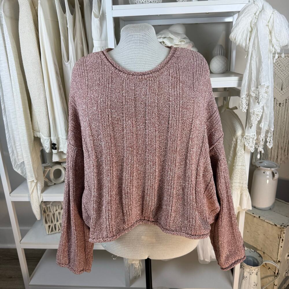 Arizona plus sz. 3XL Cropped oversized marled sweater. Fun, useful, warm. #4407